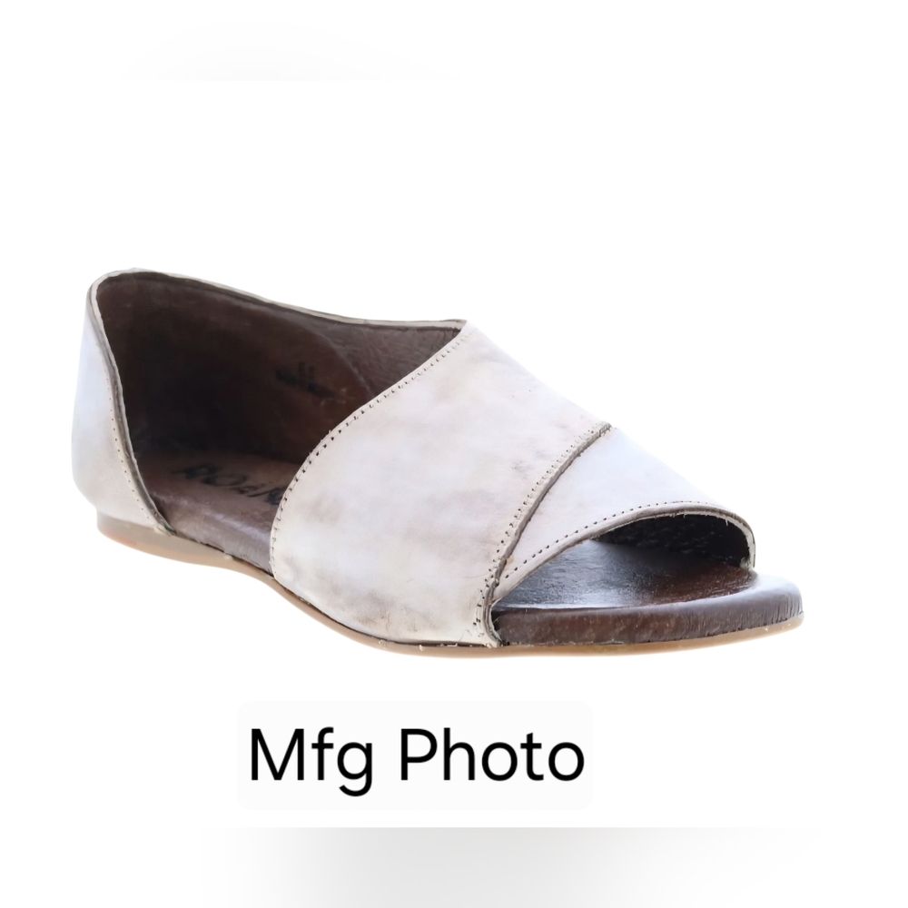 Roan by Bed Stu Irie Beige Leather Slides Sandals, Womens 8.5
